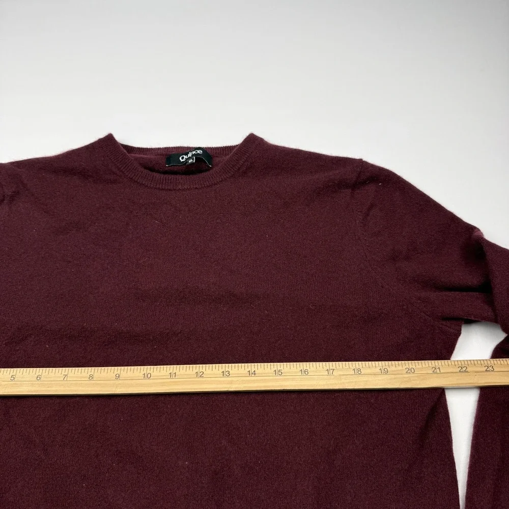 Quince Sweater Mens XL Red 100% Cashmere Crewneck Knit Pullover Classic Solid